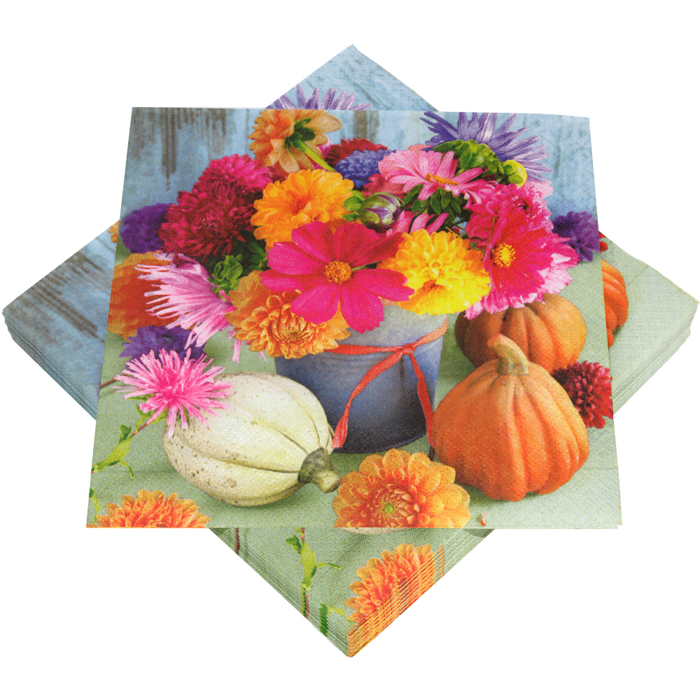 Servietten mit Motiv Herbststrau&szlig;, 20 St&uuml;ck