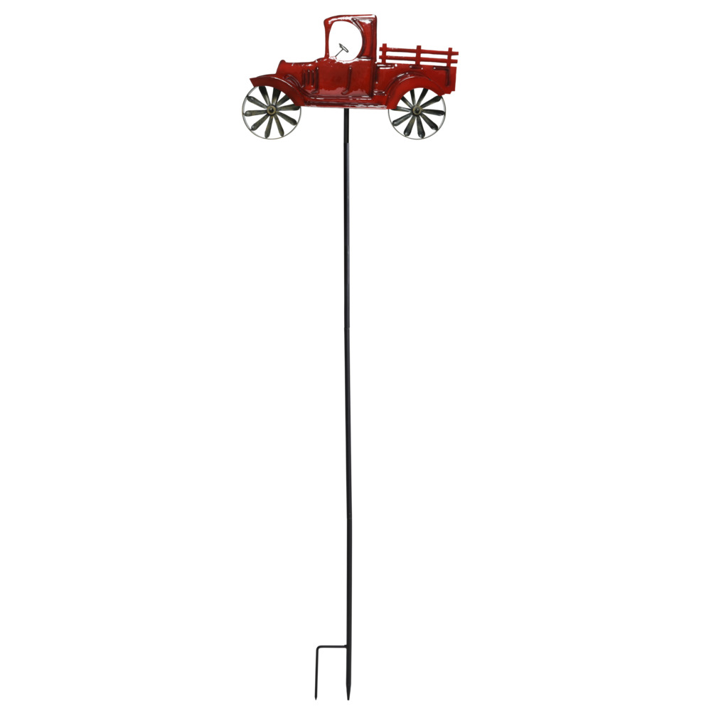 Gartenstecker Windrad 130 cm mit Fahrzeugmotiv und Erdspie&szlig; image number 5