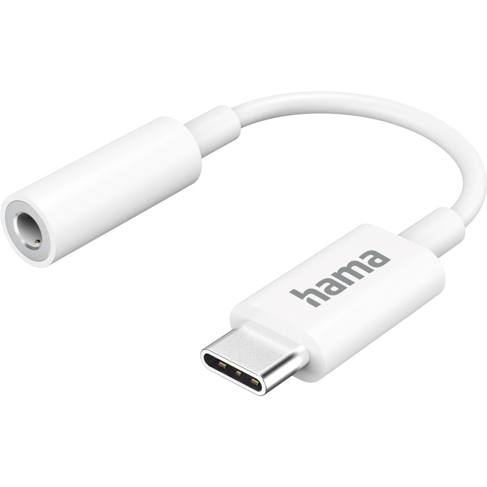 Aux-Adapter USB-C zu 3,5mm Klinke-Buchse, wei&szlig;