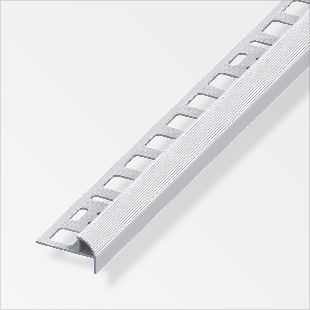Treppenkanten-Profil Aluminium eloxiert 2500 x 10 x 19,5 x 7,5 mm silberfarben