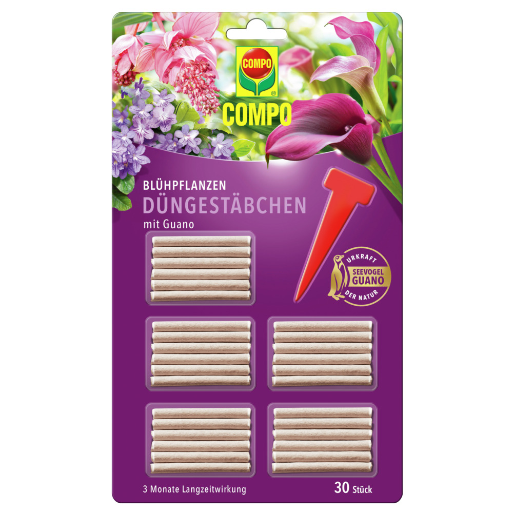 COMPO Bl&uuml;hpflanzen D&uuml;ngest&auml;bchen mit Guano, 30 St&uuml;ck