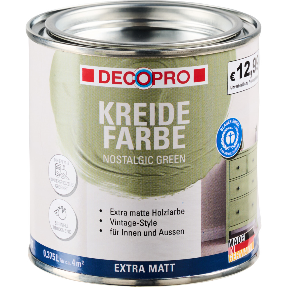 DECOPRO Kreidefarbe 375 ml nostalgic green, matt