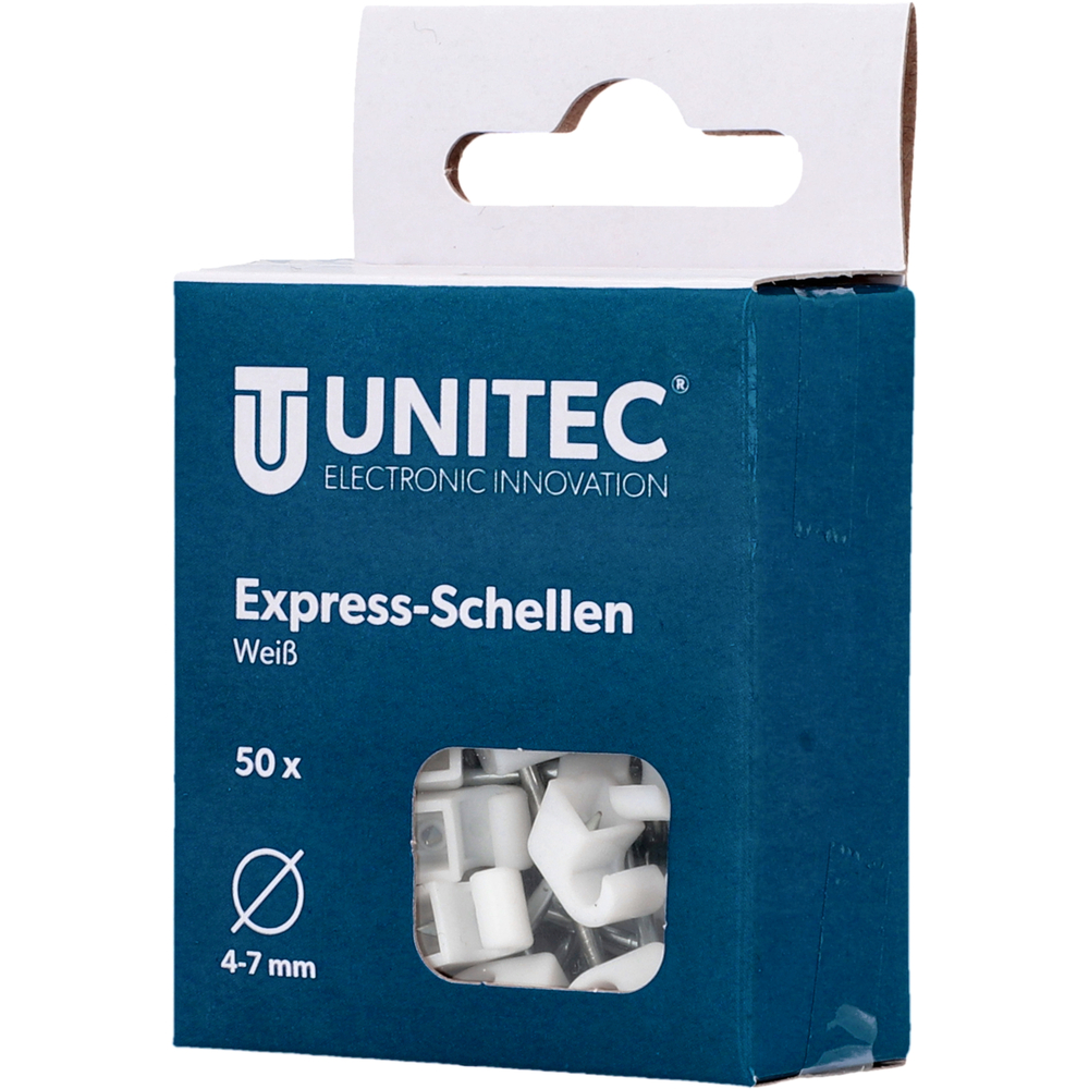 Express-Schellen 4-7 mm mit Nagel 30 mm verzinkt 50 St&uuml;ck wei&szlig; image number 1