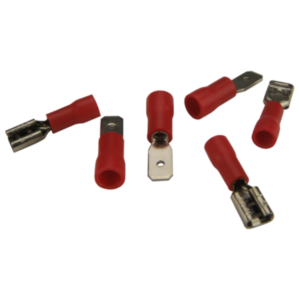 Steckverbinder Set 20-teilig 1,5 mm&sup2; 4,8 x 0,8 mm Stecker Kupplung isoliert