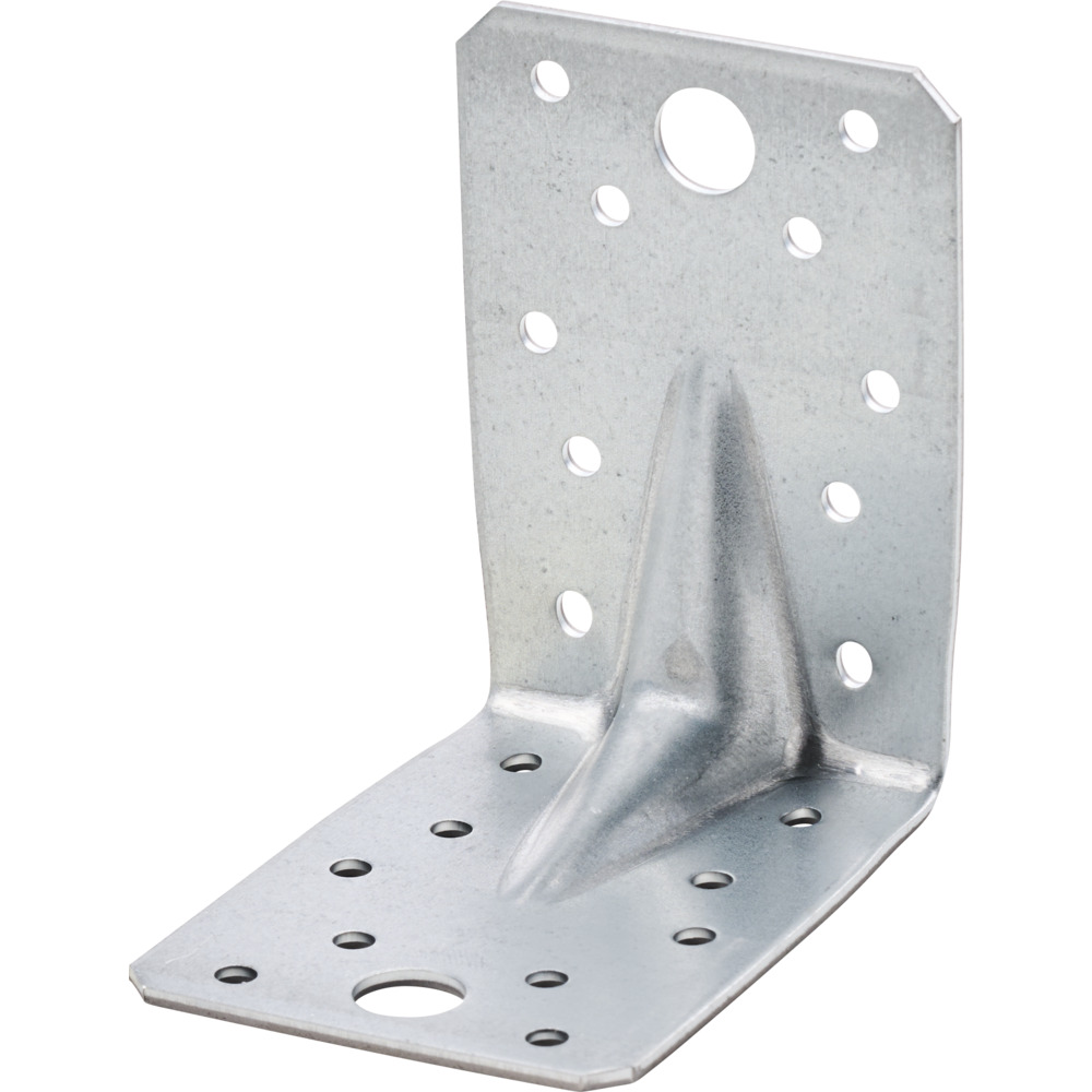 Lochplattenwinkel 90 x 90 x 2,5 x 65 mm aus Stahl mit Steg
