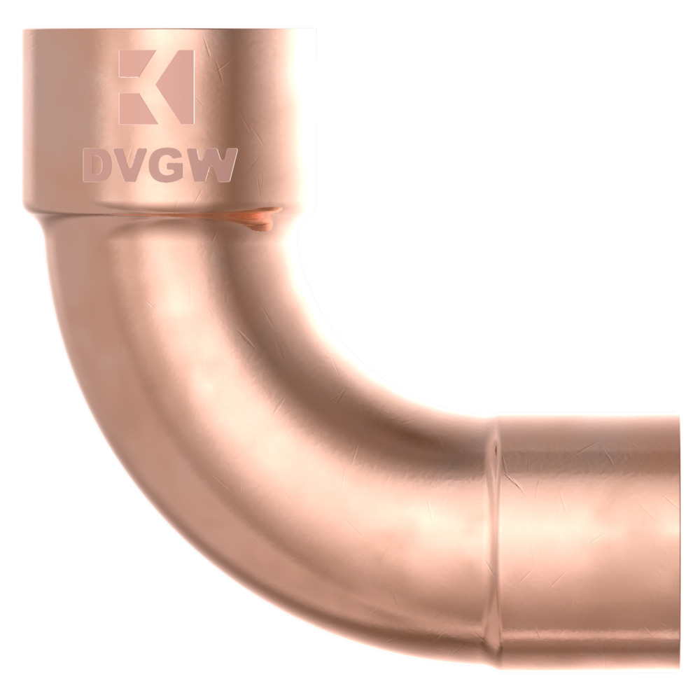 Bogenmuffe 90&deg; Kupfer-L&ouml;tfitting 22 mm - Nr. 5001a image number 1