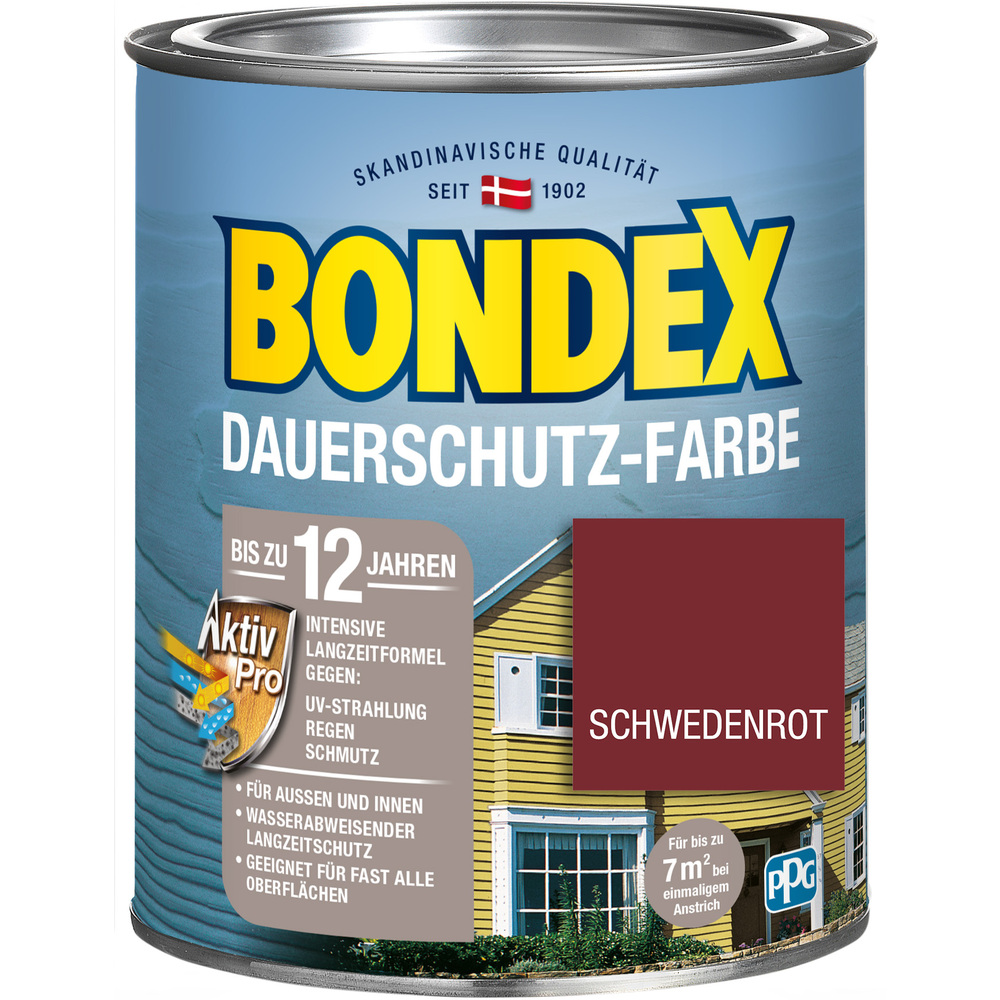 BONDEX Dauerschutz-Farbe Schwedenrot 750 ml