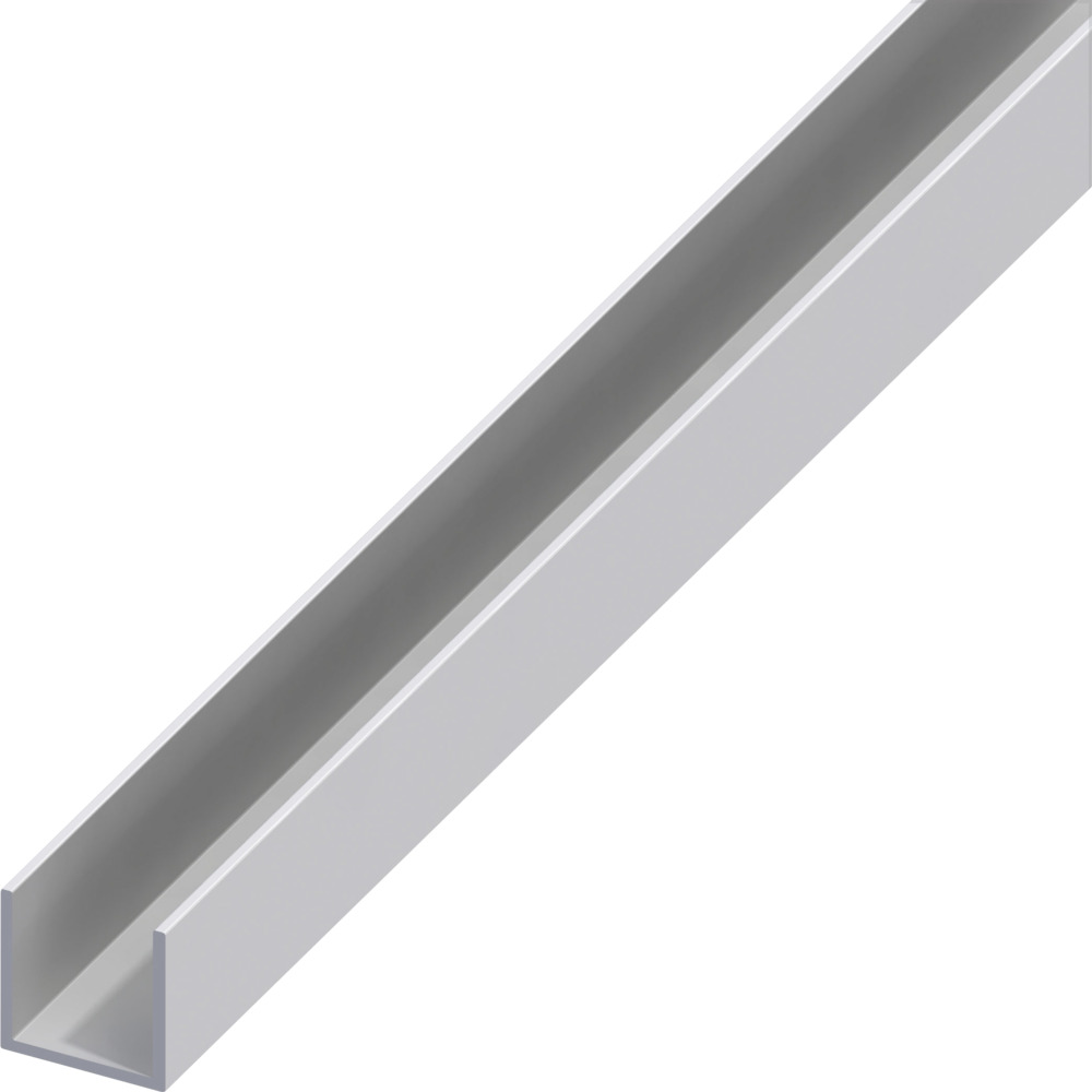 U-Profil Aluminium eloxiert 2000 x 8,2 x 10,1 x 1,3 mm silberfarben