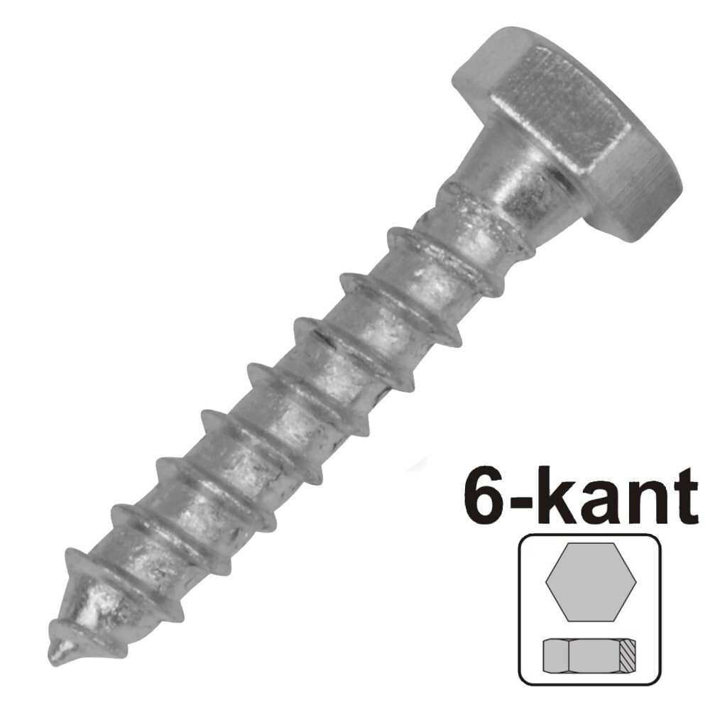 Sechskant Holzschraube 8x40 mm galvanisch verzinkt