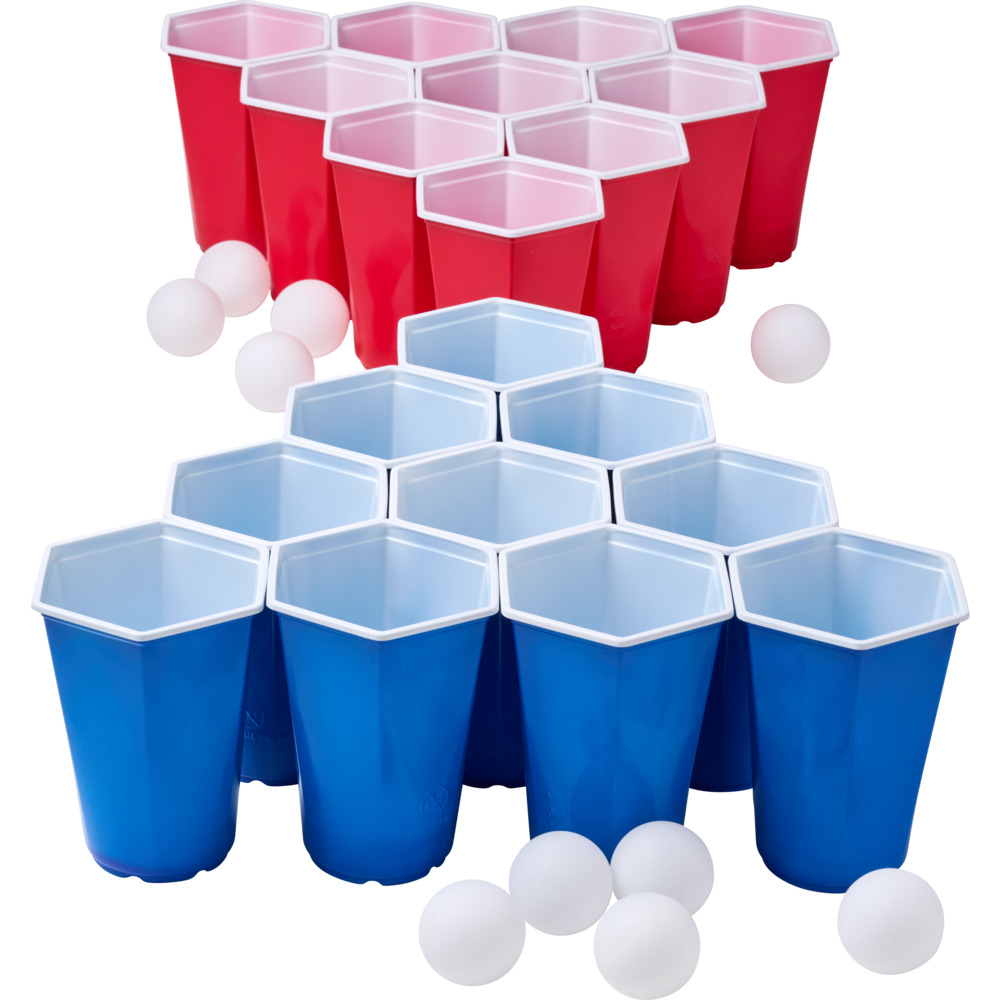 Bier-Pong-Set sechseckig, 30 Teile
