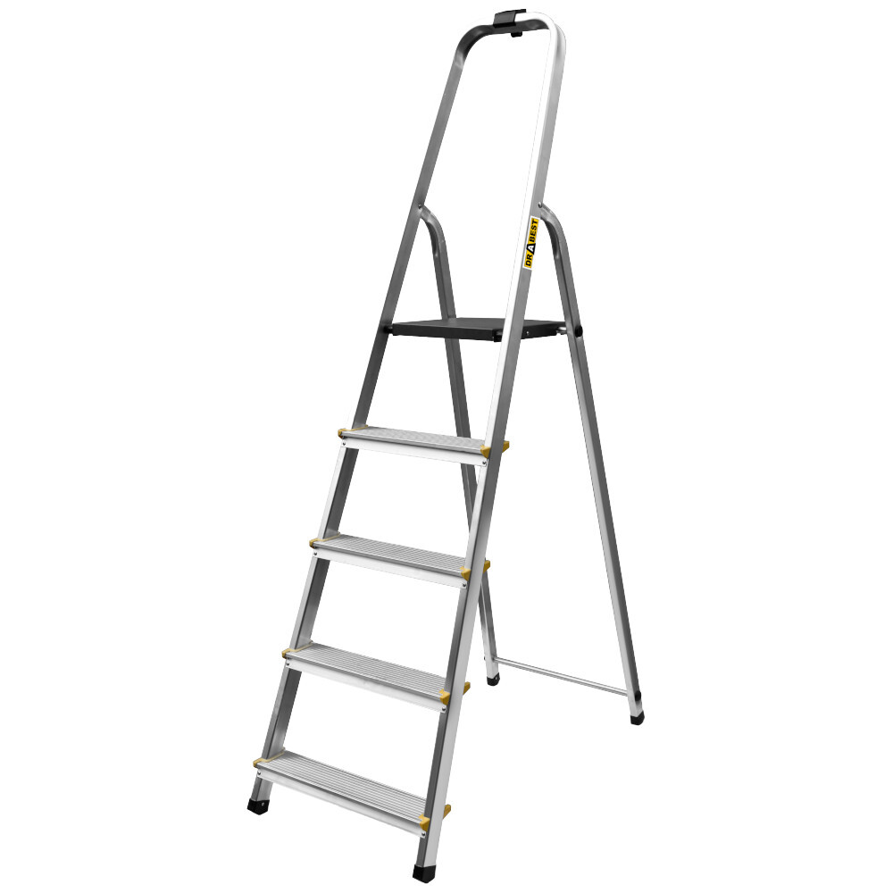 Stehleiter 5-stufig aus Aluminium mit 60 cm Halteb&uuml;gel