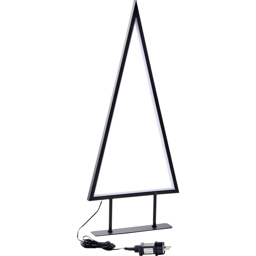 Standdeko LED-Tannenbaum stehend 70 cm aus Metall in Schwarz mit LEDs