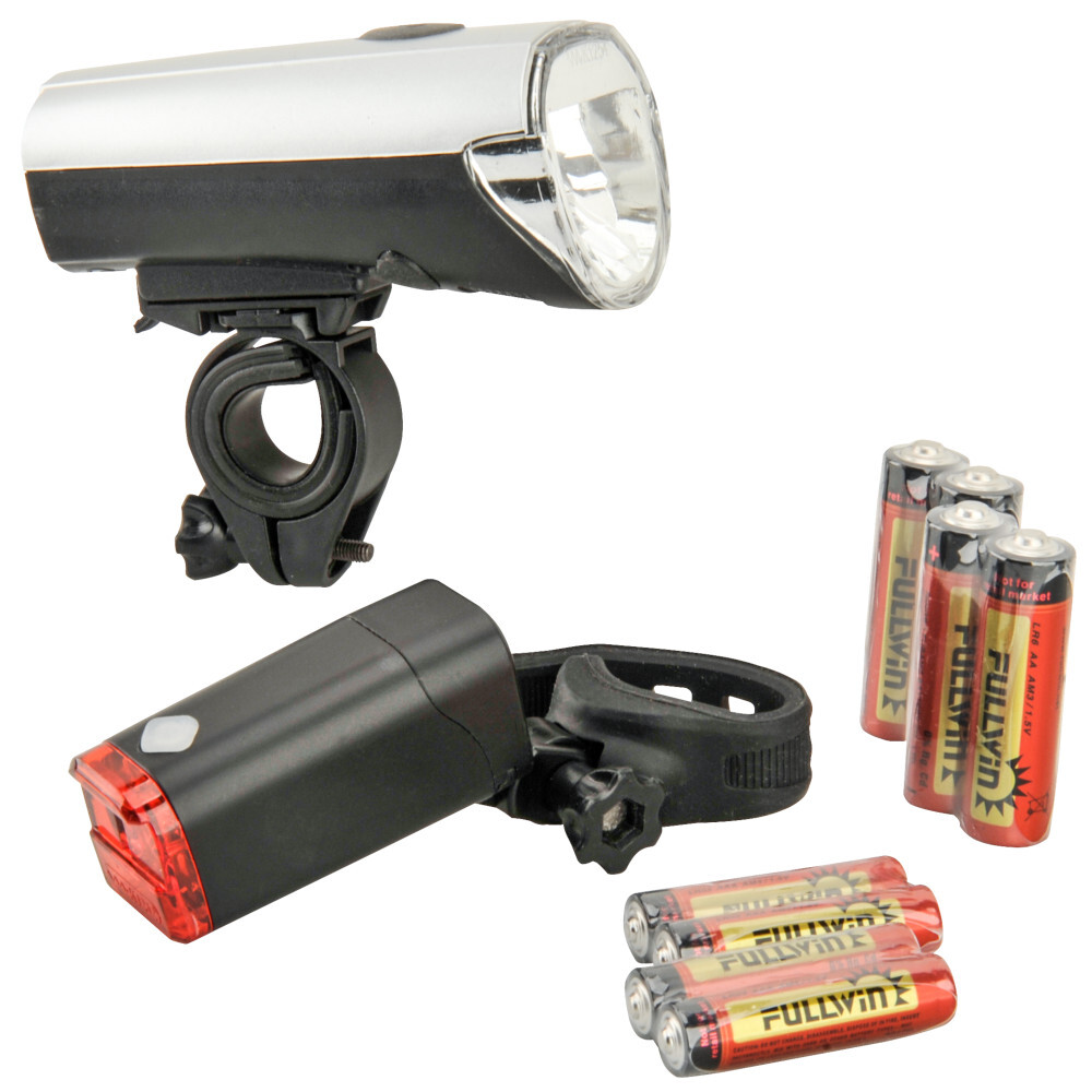 FISCHER LED-Fahrrad-Beleuchtungsset 40/20 Lux, batteriebetrieben