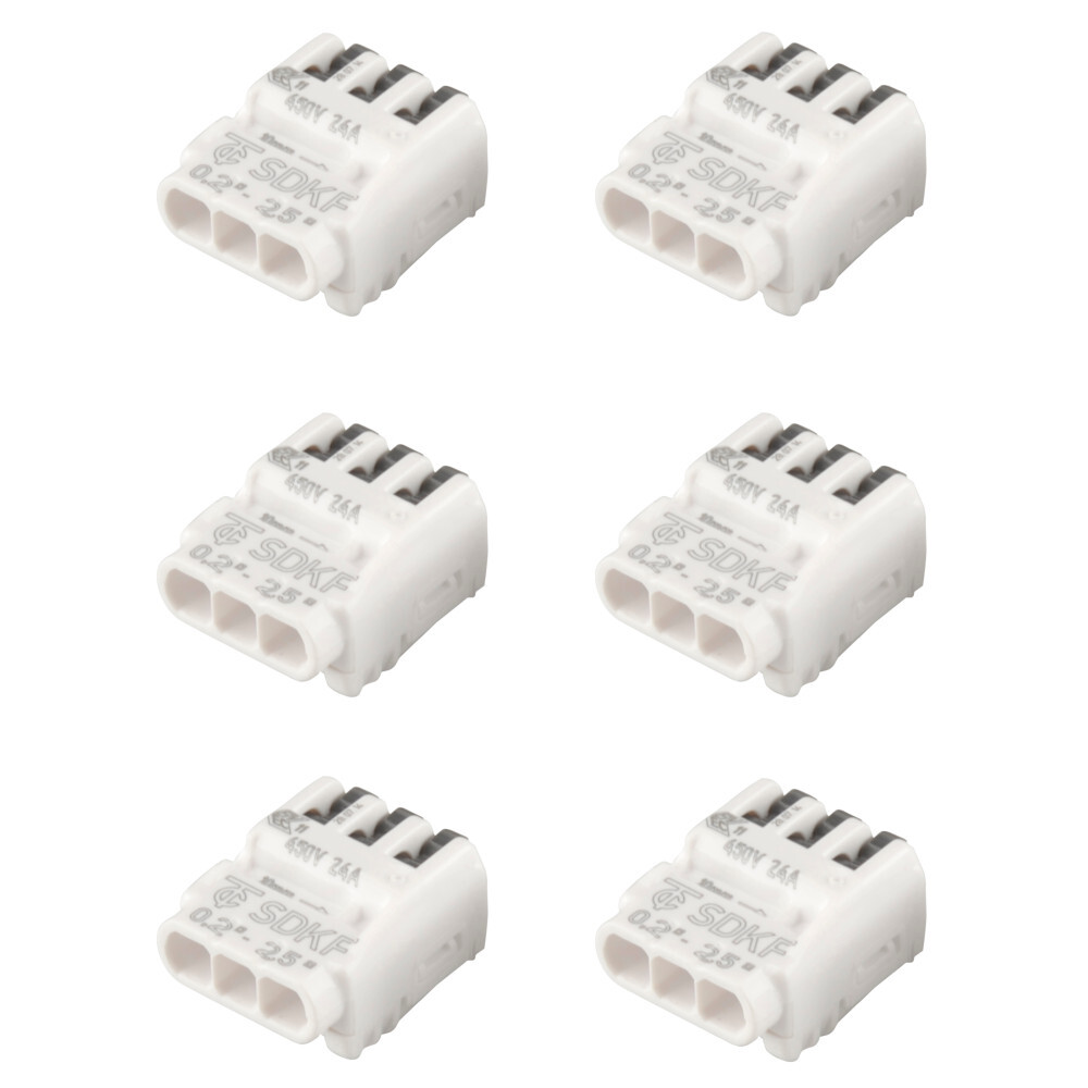 SDK-Abzweigverbinder 3-polig 0,2-0,25 mm&sup2; Set 6-teilig