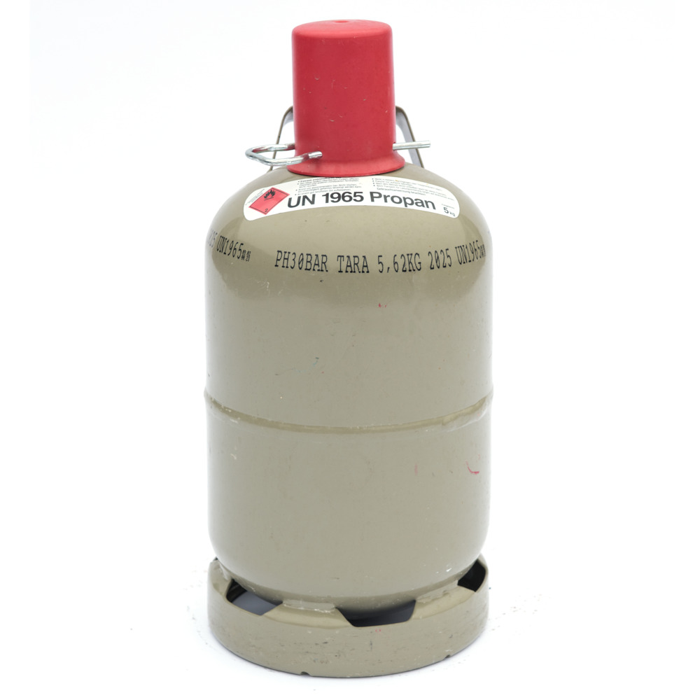 Rheingas Propan Gasf&uuml;llung 5 Kg Eigentumsflasche grau