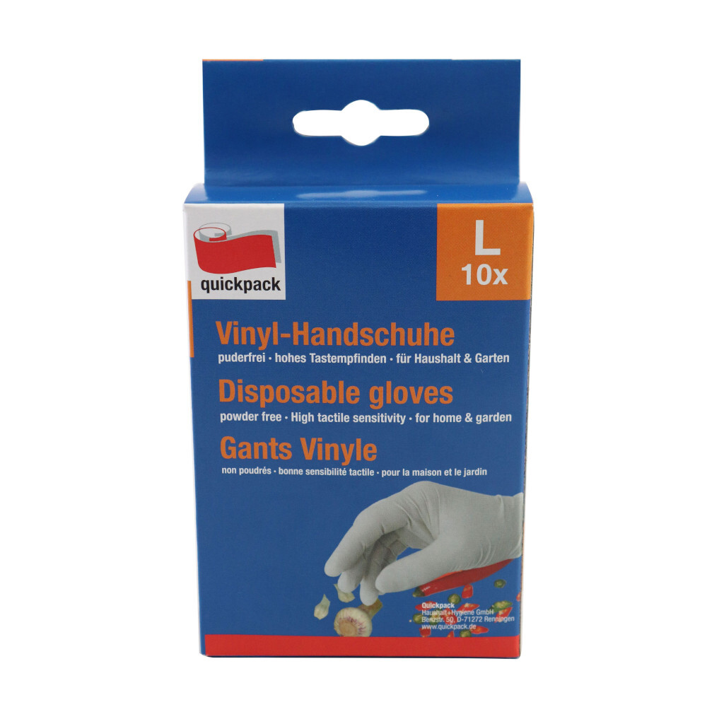 Handschuhe aus Vinyl in Gr&ouml;&szlig;e L, 10 St&uuml;ck