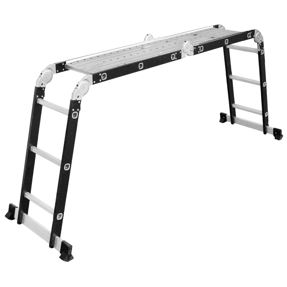 Mehrzweckleiter 4x3 mit Plattform aus Aluminium und Stahl