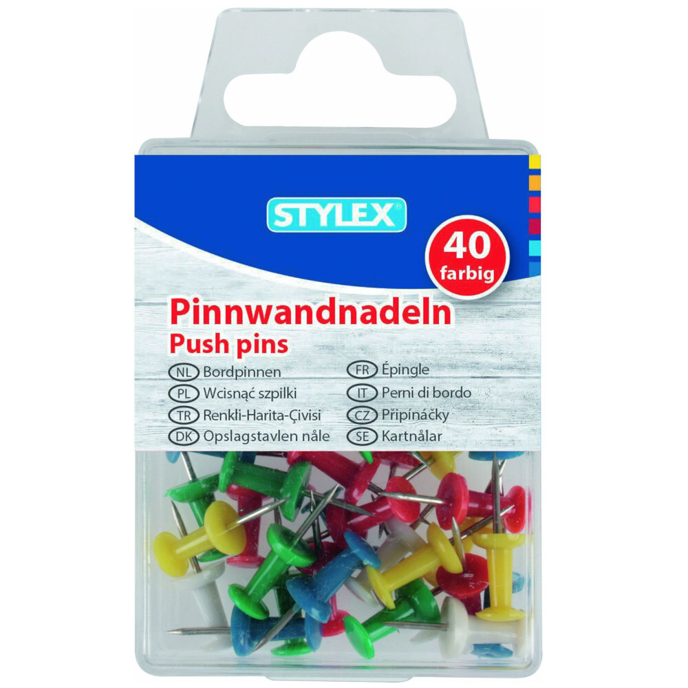 Pinnwandnadeln 40 St&uuml;ck farblich sortiert