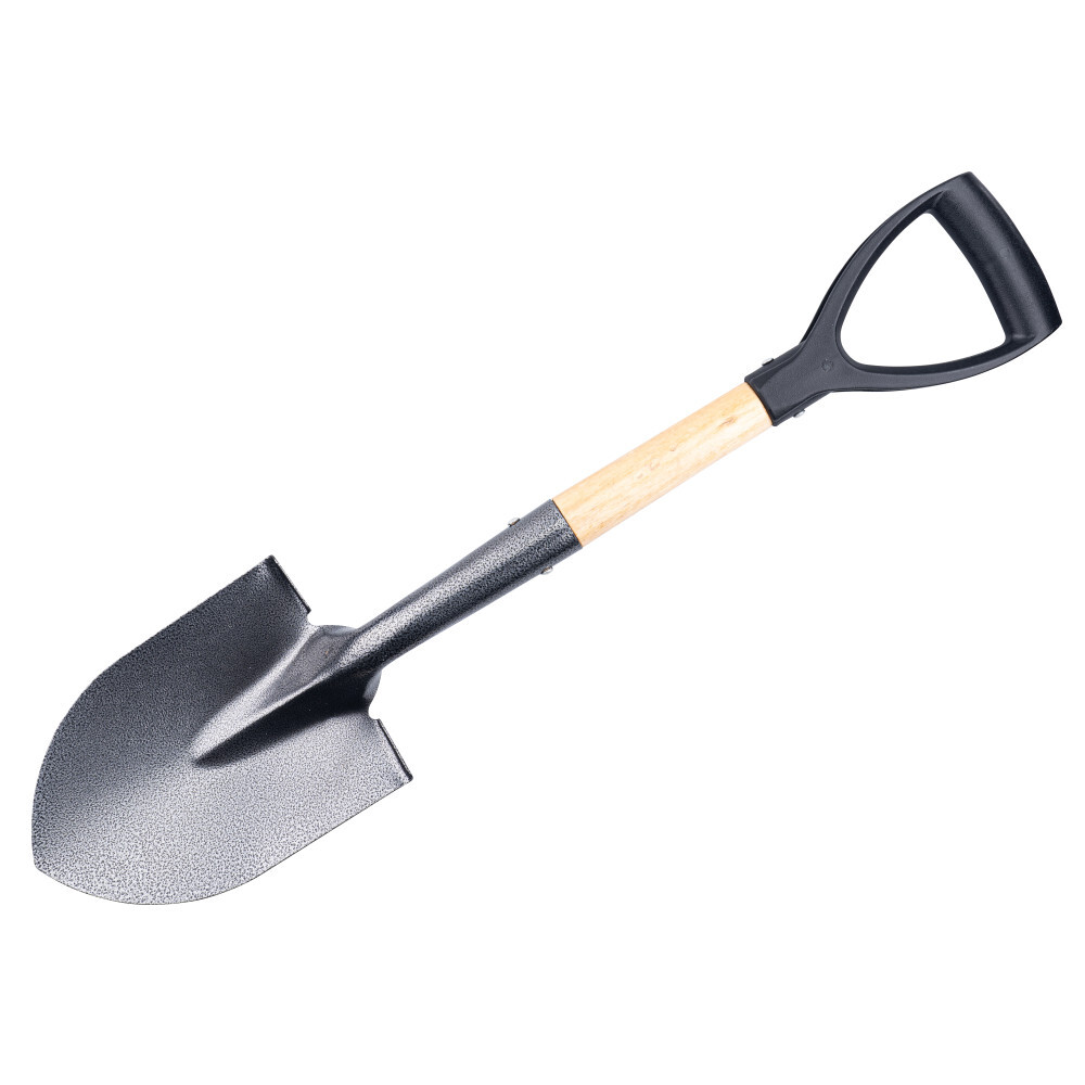 Gartenspaten 70 cm aus Stahl und Holzstiel