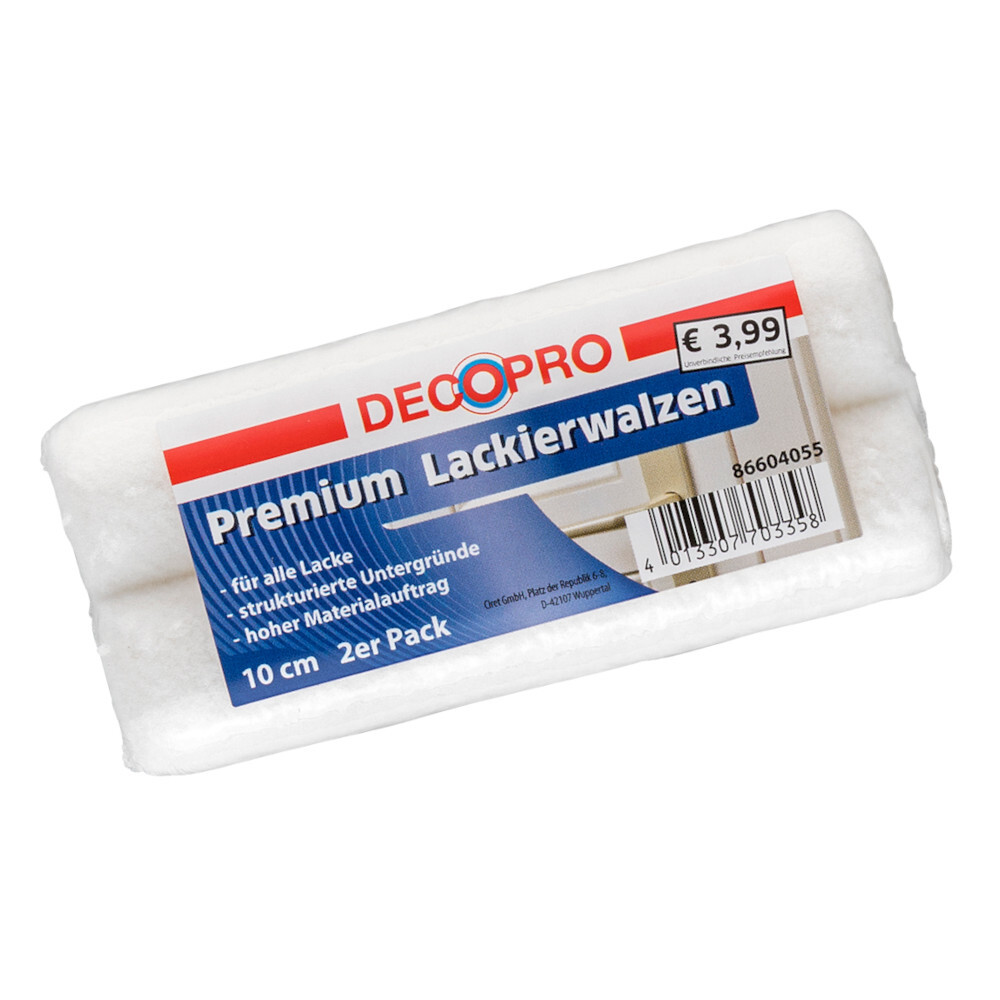 DECOPRO Premium Lackierwalzen-Set rau 10 cm 2 St&uuml;ck