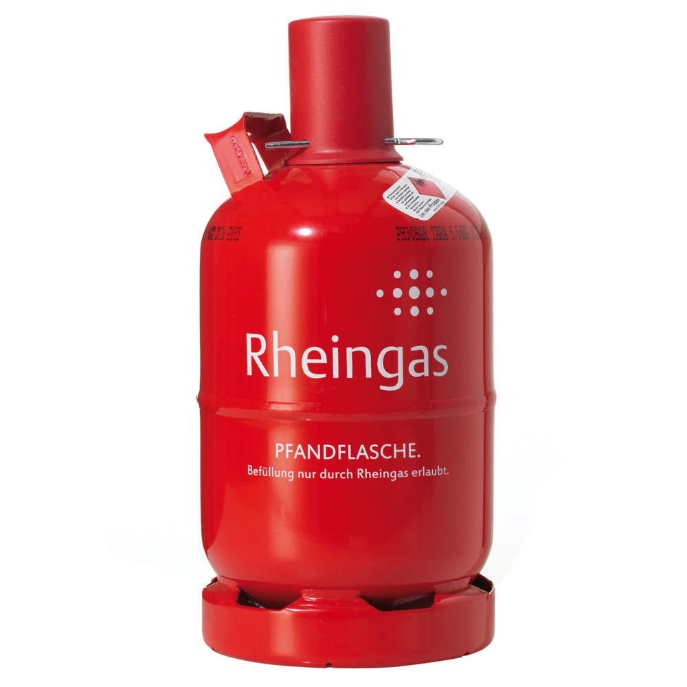 Rheingas Propan Gasf&uuml;llung 5 Kg Pfandflasche rot