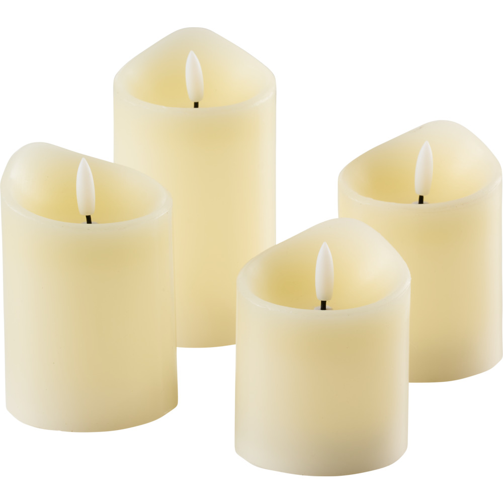 LED-Kerzen-Set 4er Set cremewei&szlig; Flackereffekt