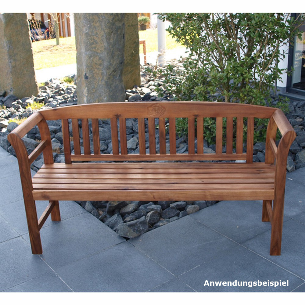Gartenbank 3-Sitzer, 157 x 45 x 83 cm, Holz Akazie image number 1