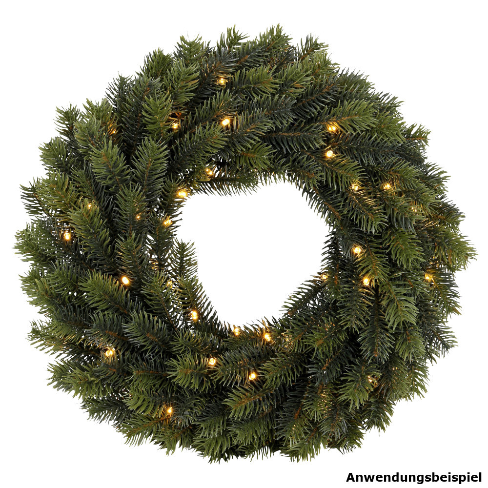 Adventskranz &Oslash; 40 cm batteriebetrieben aus Kunststoff mit 49 LEDs