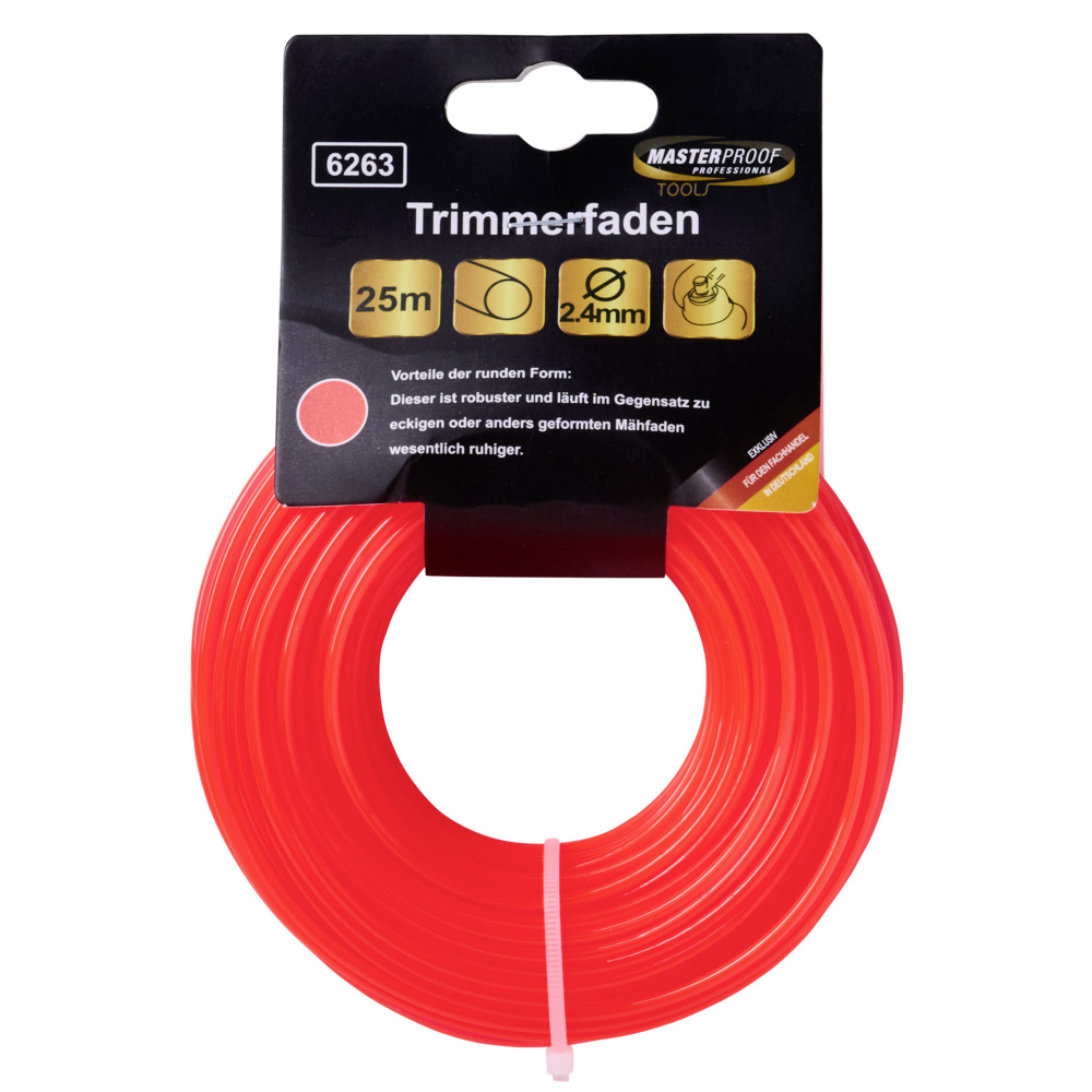 Trimmerfaden 2,4 mm 25 m, rot