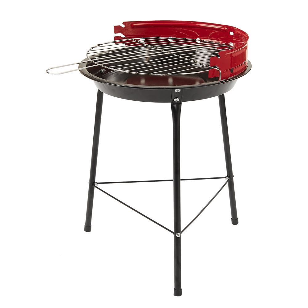Campinggrill BBQ rund schwarz-rot - B-Ware image number 0
