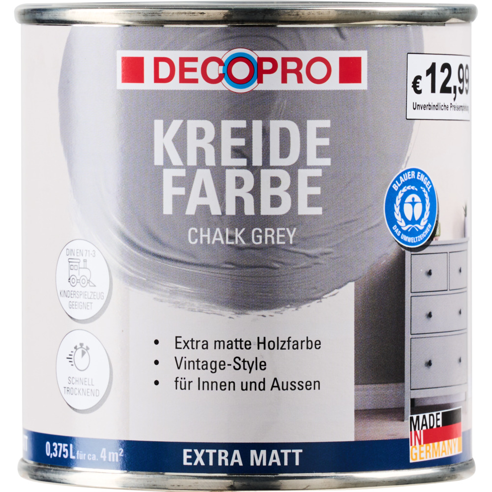 DECOPRO Kreidefarbe 375 ml chalk grey, matt image number 1
