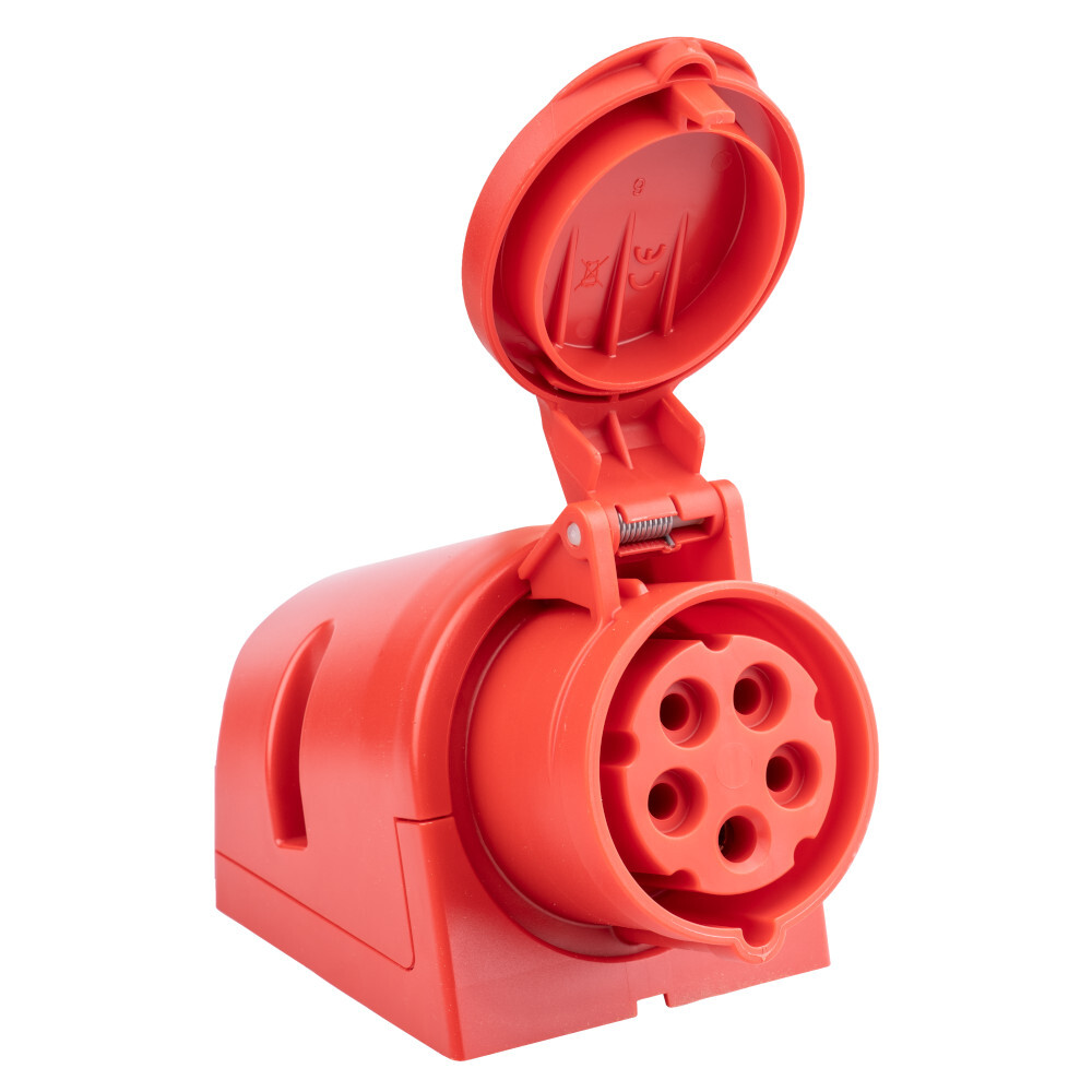  CEE Wandsteckdose 5-polig 16A 400V IP44 rot