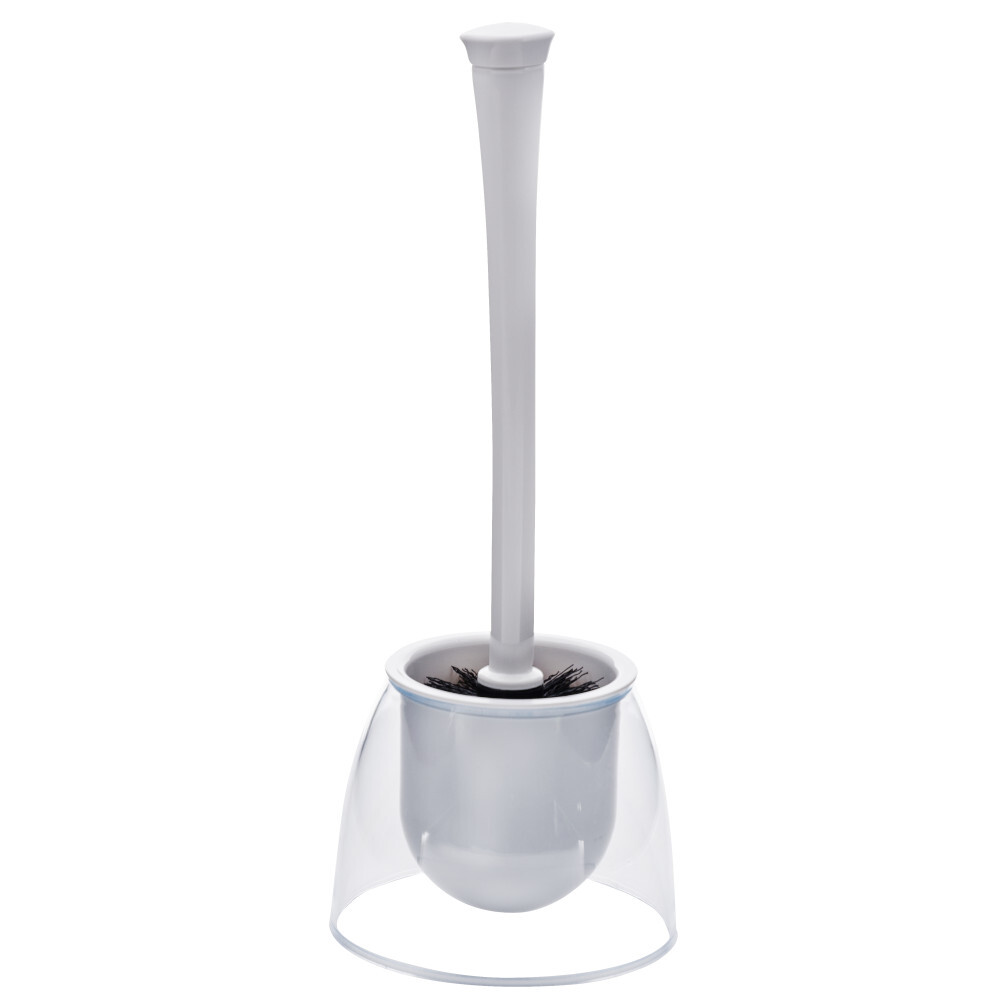 Wenko WC-Garnitur Fiesta 2in1 wei&szlig;/transparent mit Silikon-Borsten