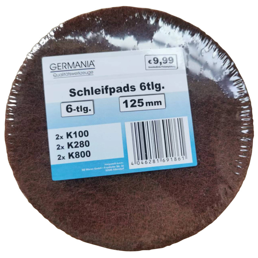 GERMANIA&reg; Schleifpapier-Set 6-teilig 125 mm von K100-800
