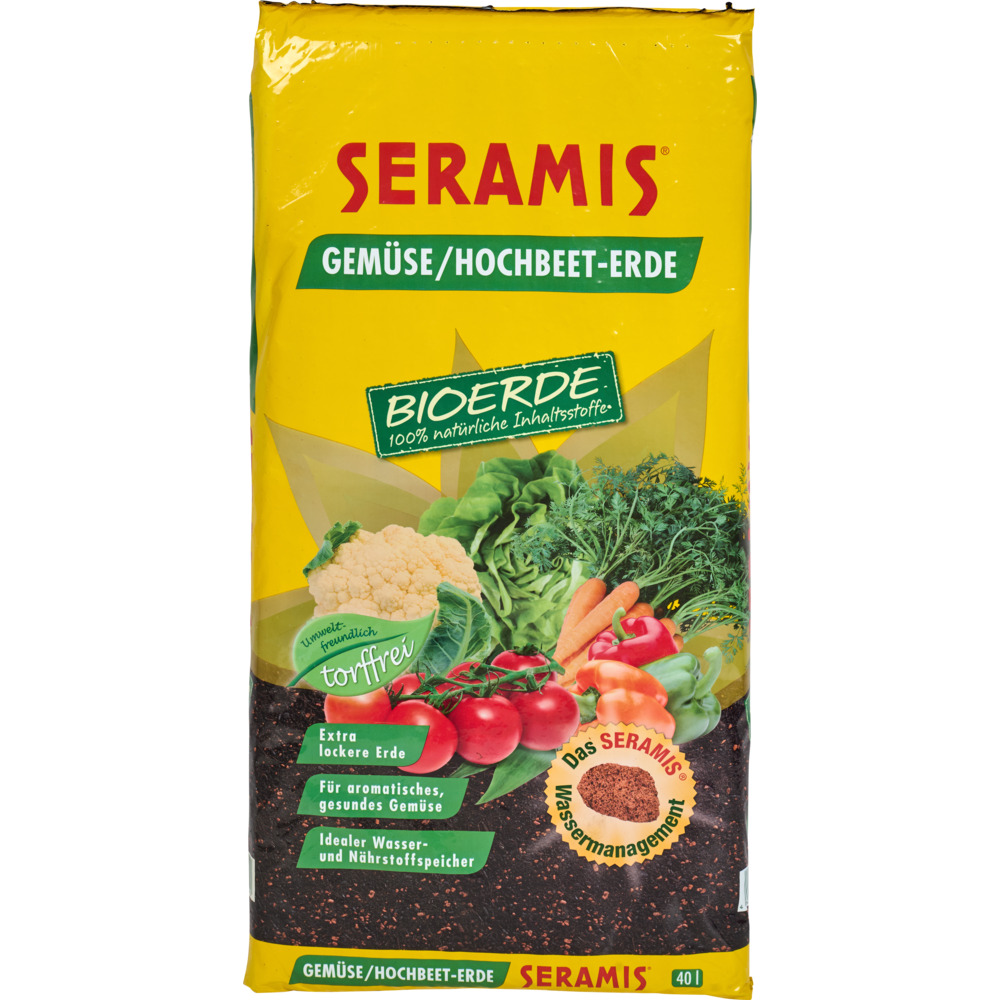 SERAMIS&reg; Gem&uuml;se/Hochbeet-Erde Bio ohne Torf 40 Liter