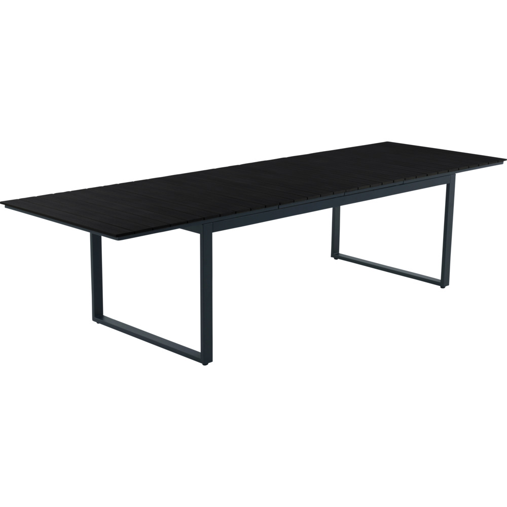 Gartentisch ausziehbar 200/298x95x75 mit Nonwood-Tischplatte, schwarz