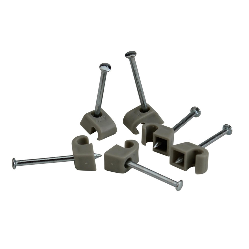 Express-Schellen 4-7 mm mit Nagel 30 mm verzinkt 50 St&uuml;ck grau