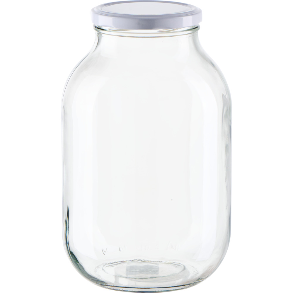 XXL-Einmachglas 2000 ml mit wei&szlig;em Deckel