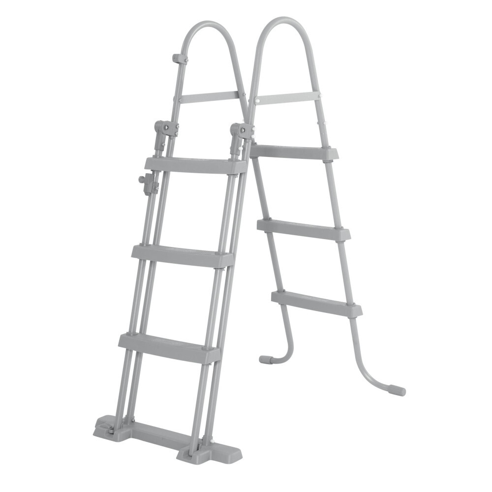 Bestway&reg; Poolleiter in Grau 107 cm 3-stufig mit hochklappbarem Einstieg