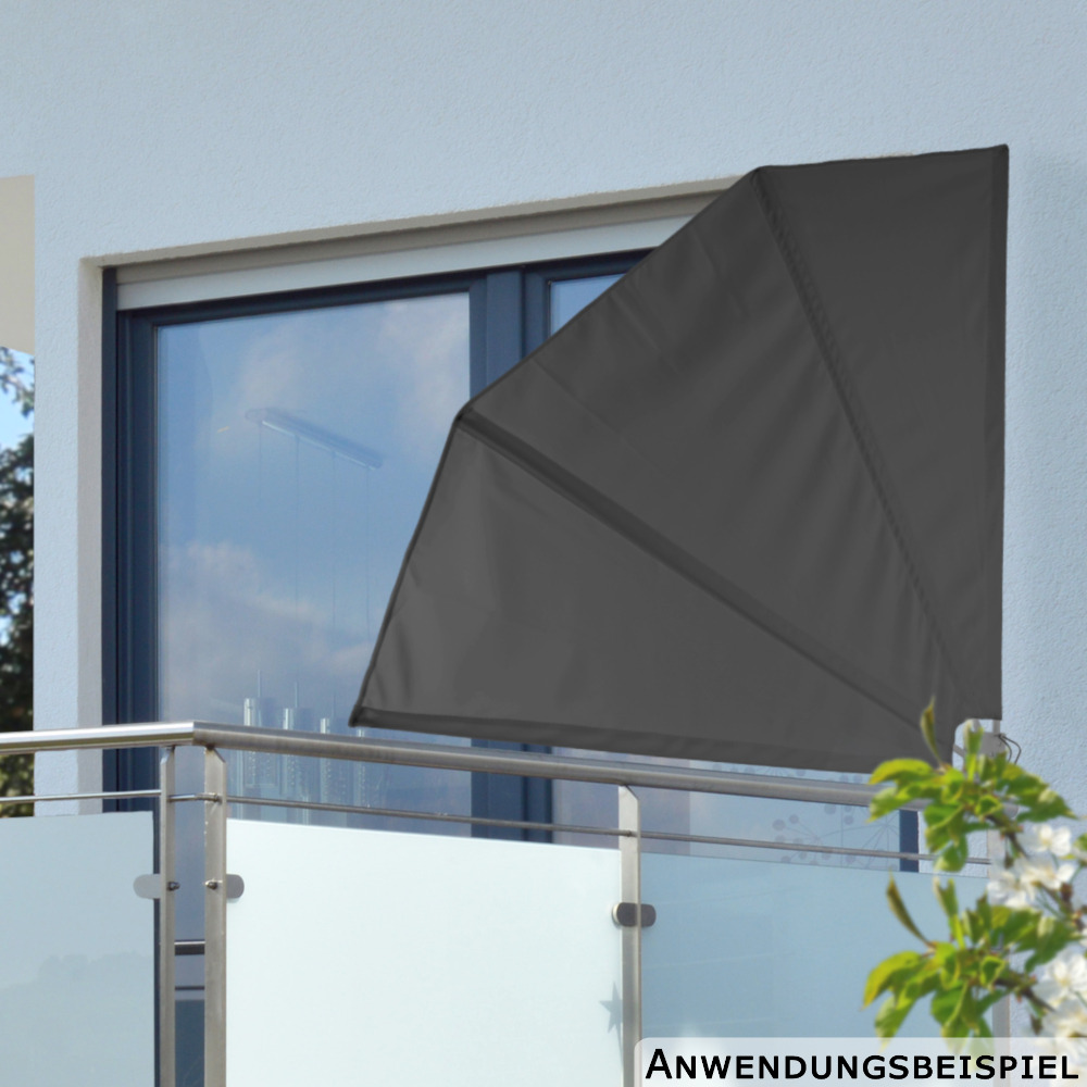 Balkonf&auml;cher 1,2 x 1,2 m aus Polyester grau