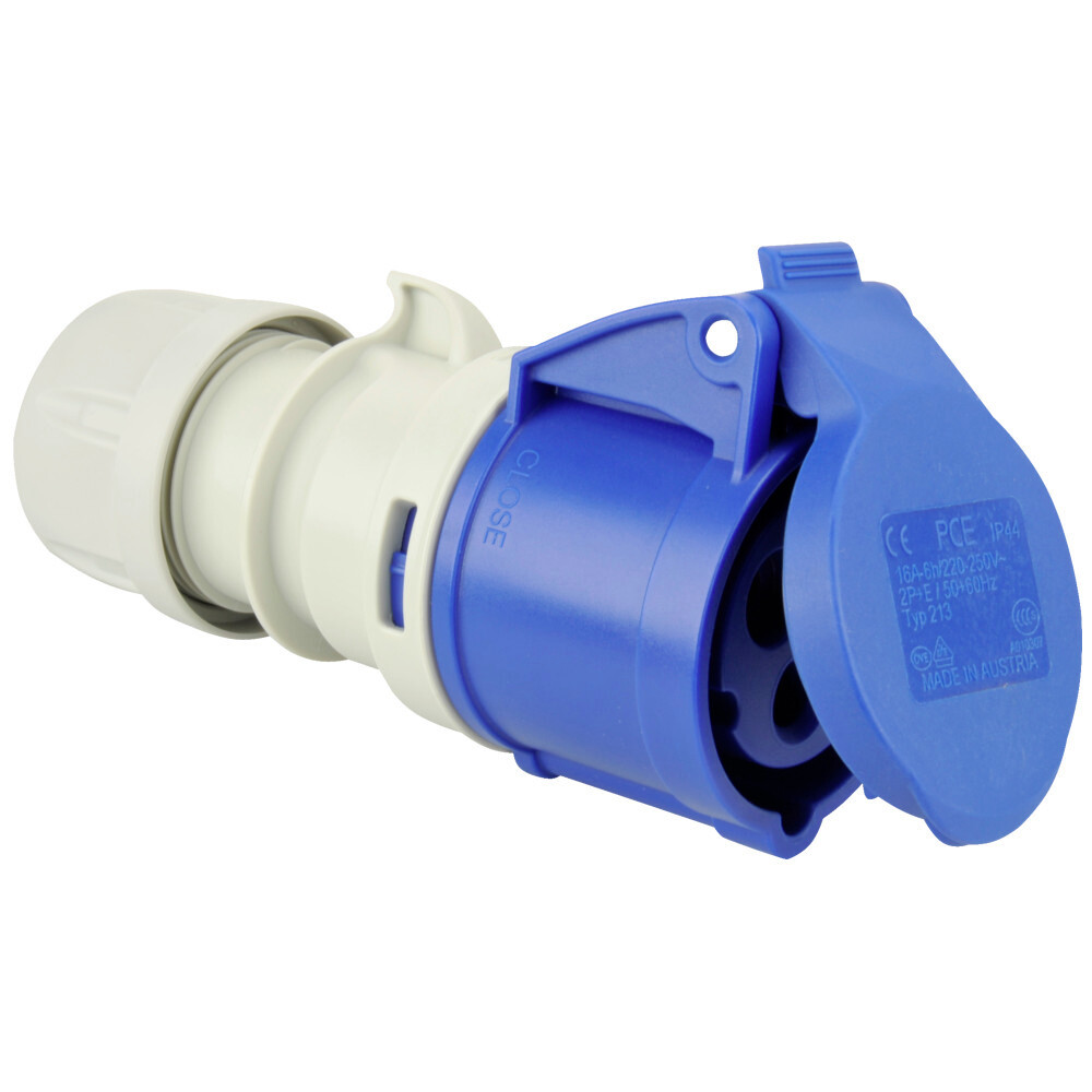 CEE Kupplung 3-polig 16A 230V IP44 blau