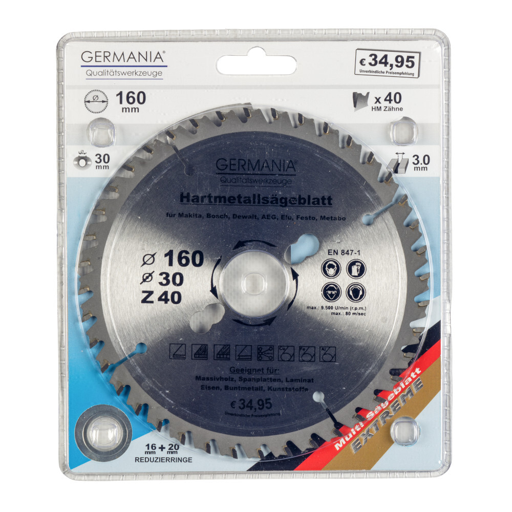 GERMANIA&reg; HM Multifunktionss&auml;geblatt &Oslash; 160 mm mit 40 Z&auml;hnen image number 1