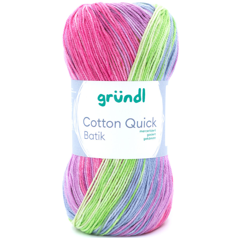 Garn Cotton Quick 100 g, orange-gr&uuml;n-blau-violett