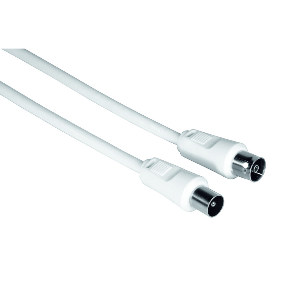 hama&reg; Antennenkabel, Koax-Stecker - Kupplung, 10 m, wei&szlig;