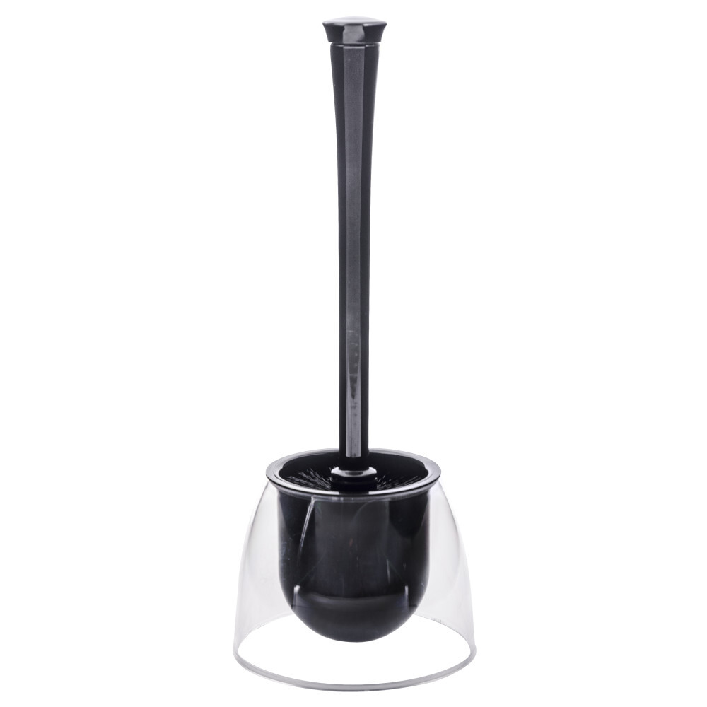 Wenko WC-Garnitur Fiesta 2in1 schwarz/transparent mit Silikon-Borste