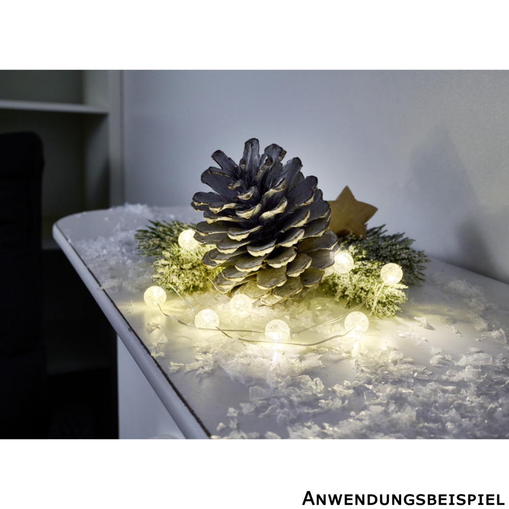 LED-Lichterkette 120 cm 10 Acrylkugeln Timerfunktion image number 1