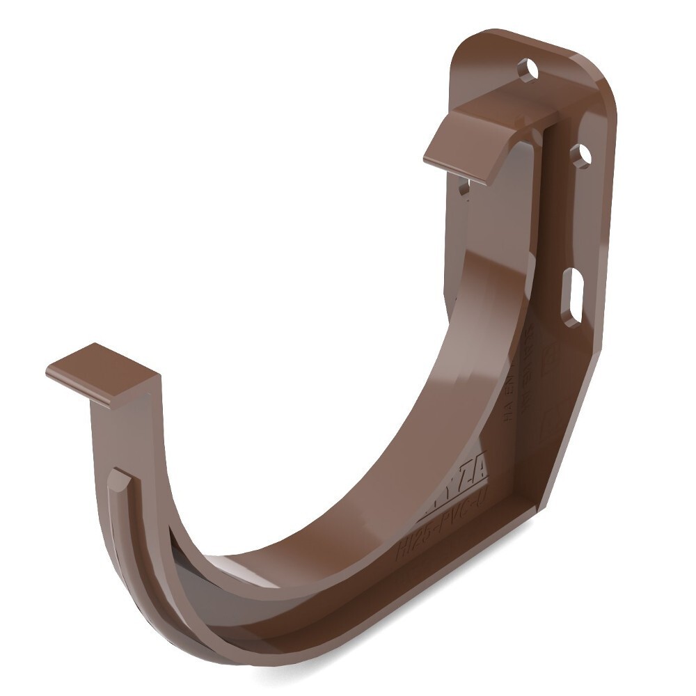 Dachrinnenhalter halbrund 100 mm aus PVC in braun