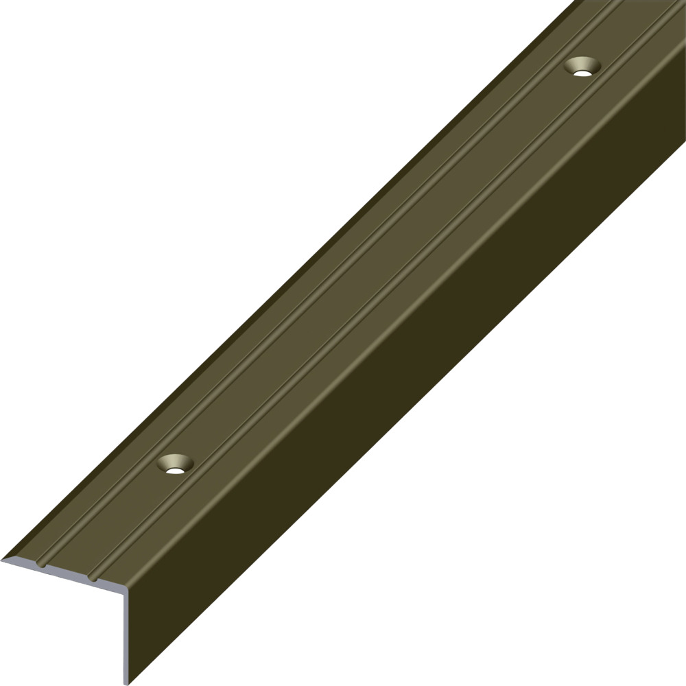 Treppen-Profil schmal Aluminium eloxiert 1000 x 25 x 20 mm bronzefarben