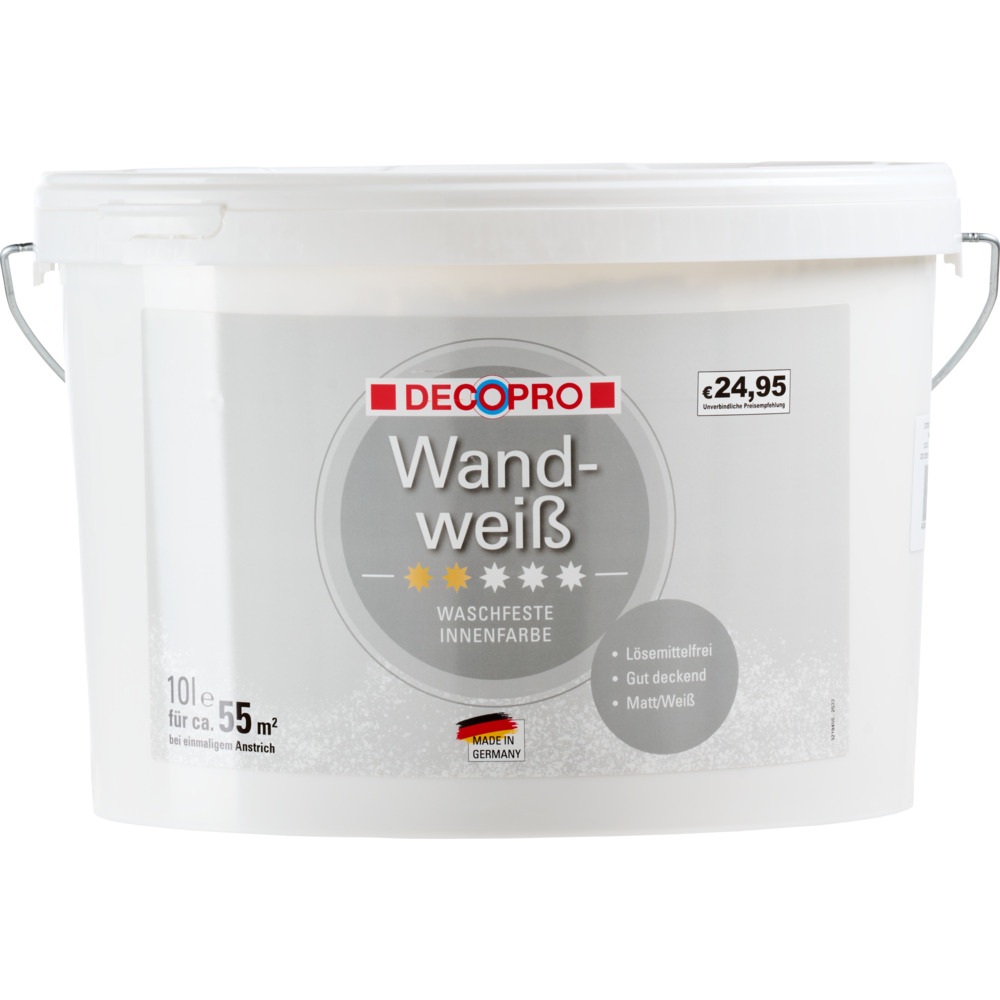 DECOPRO Wandwei&szlig; 10 Liter matt