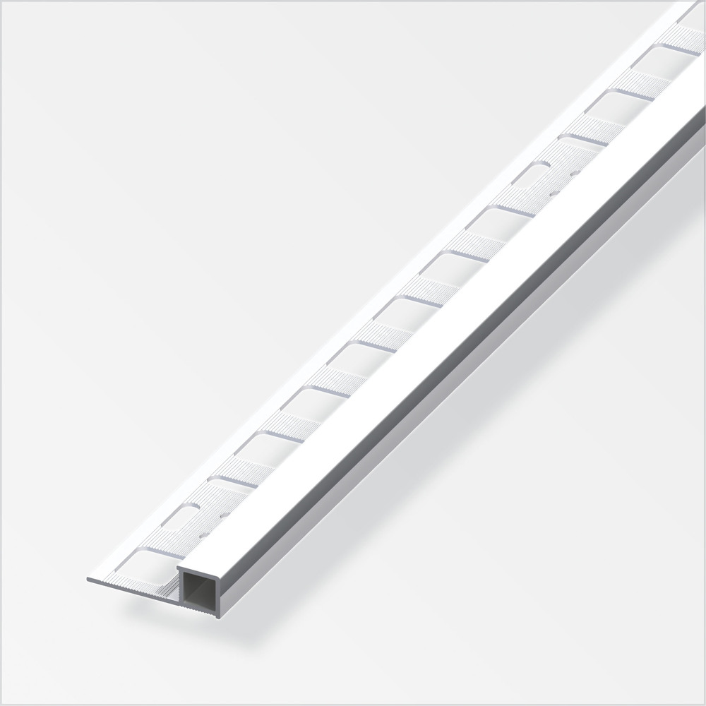 Fliesenprofil Quadrat Aluminium 2500 x 10 x 19,5 mm Chromoptik
